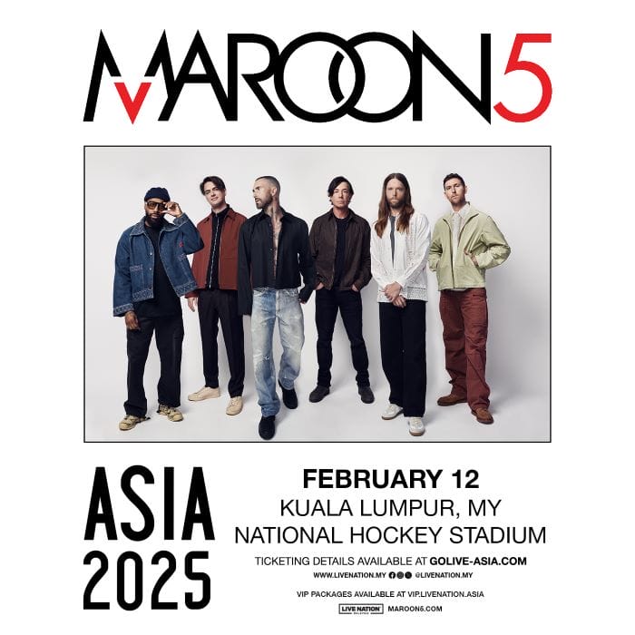 Maroon 5 Confirms Malaysia Leg As Part Of Asia Tour