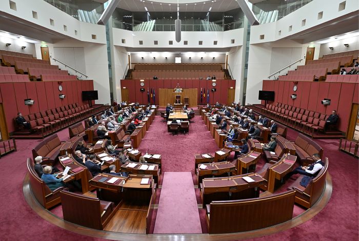 Australia parliament session discussing social media ban for under-16s